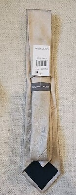New Mens Michael Kors Petru Dot Pattern Champagne Silk Blend Neck Tie Necktie