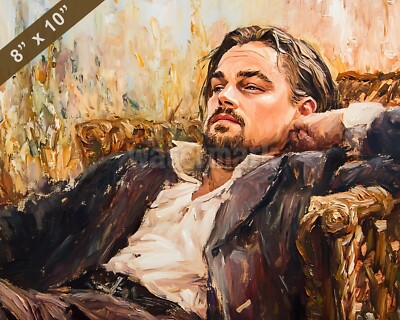 Leonardo DiCaprio acting Oil painting 8x10 Print