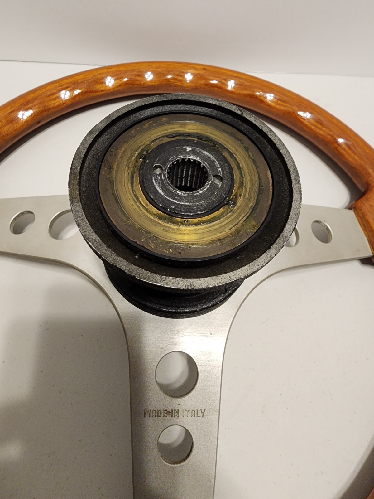 Vintage Wooden Dino Italia Ferrari Steering Wheel Made In Italy 