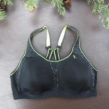 Danskin Sport Bra Size M Black Padded Wireless Race Back Pullover