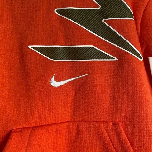 NWT Nike Boy’s fleece pullover hoodie sweatshirt orange size small - Picture 3 of 5
