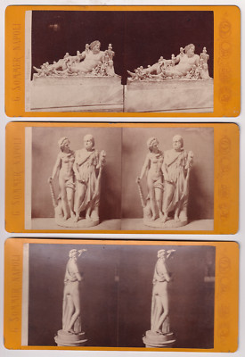 Italia Lot 3 STEREO G. Sommer/Napoli - Museum of Naples - Vintage c.1880