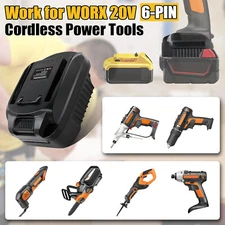 Battery Adapter for Milwaukee 18V Li-ion convert to for Worx 20V 6PIN Drill