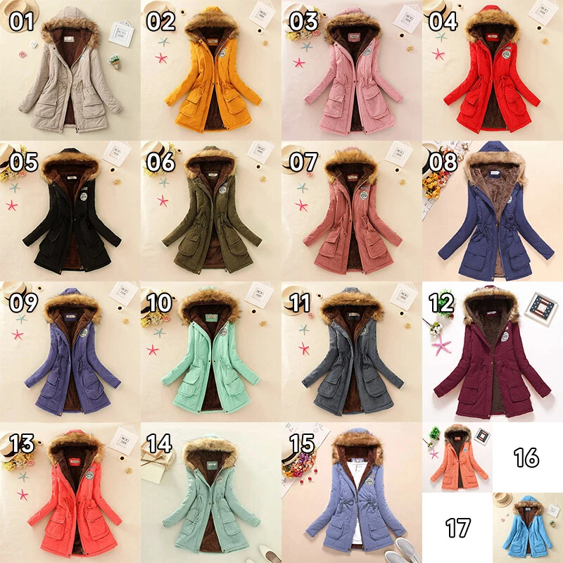 Womens Warm Long Coat Fur Fleece Hooded Jacket Zip Up Winter Parka Coats Outwear - Image 2 of 4