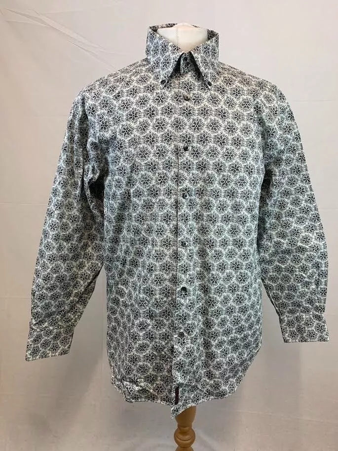 Tommy Hilfiger Black White Floral Patterned Long Sleeve Cotton
