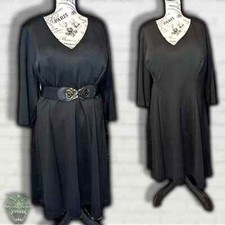 Lane Bryant Perfect Little Black Dress Fit and Flare Stretch 3/4 Length Sleeves,