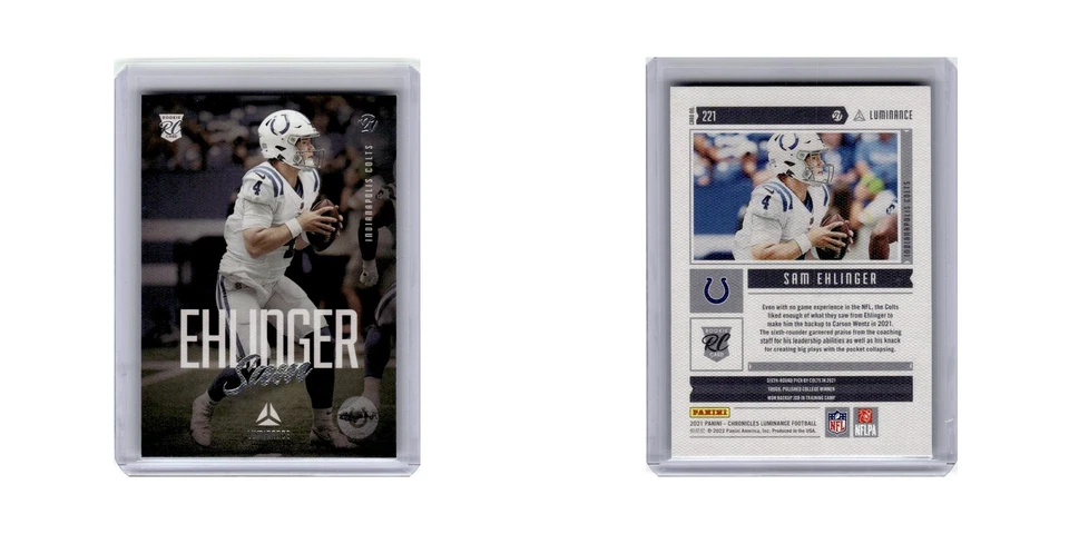 Sam Ehlinger Rookie 2021 Panini Chronicles Luminance #221 Indianapolis Colts NM - Image 3 of 3