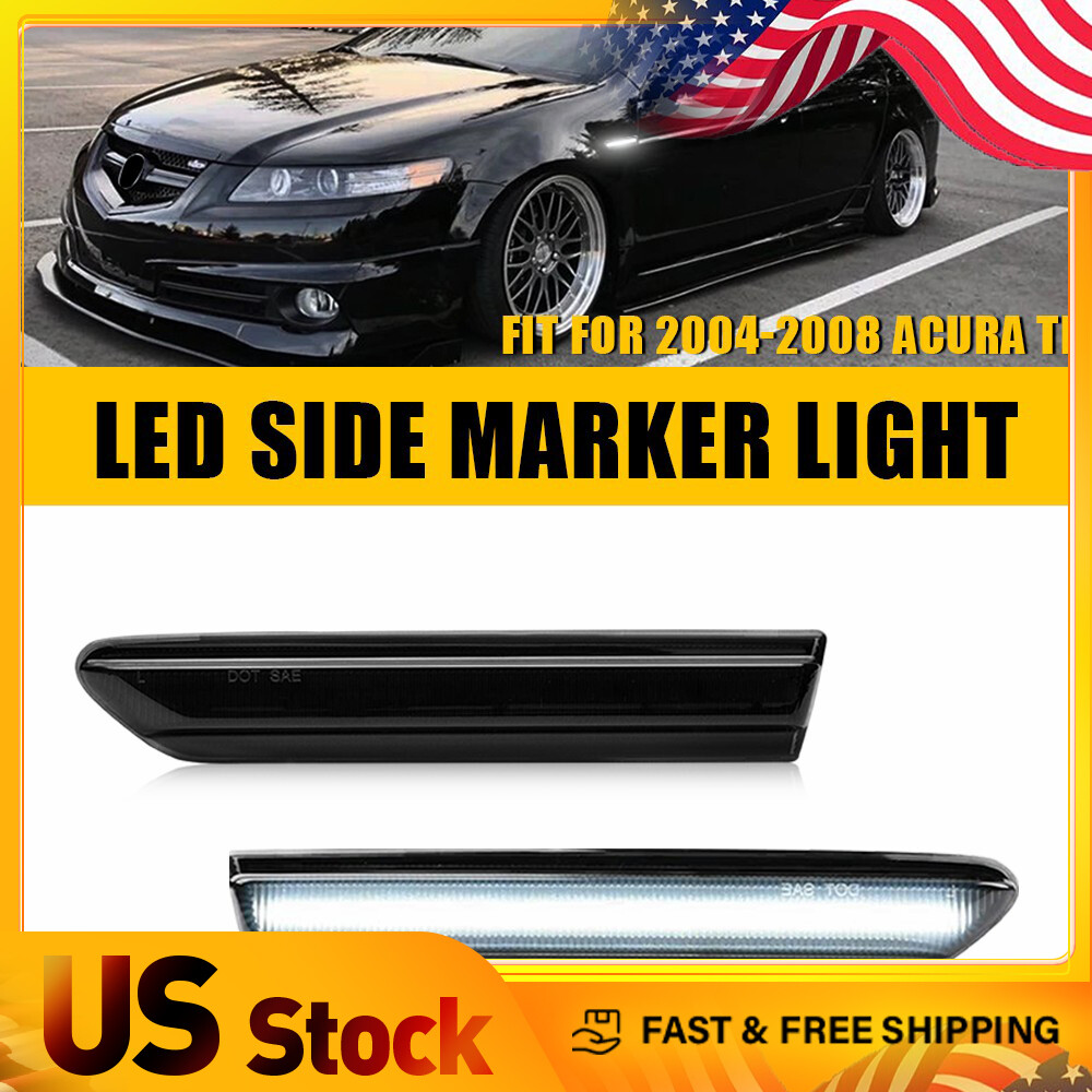 2004-2008 Acura TL Smoked Side Marker Lights with White LED