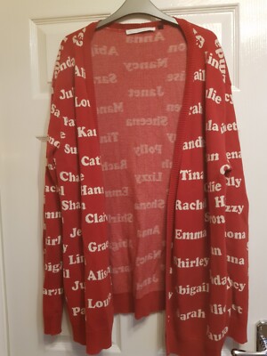 Vintage Emma Cook Topshop Name Oversize Strickjacke Größe 10