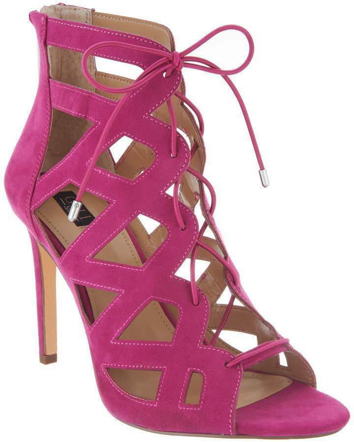Босоножки G.I.L.I. на шнуровке с вырезанным каблуком - Floriana цвета фуксии, 7 М