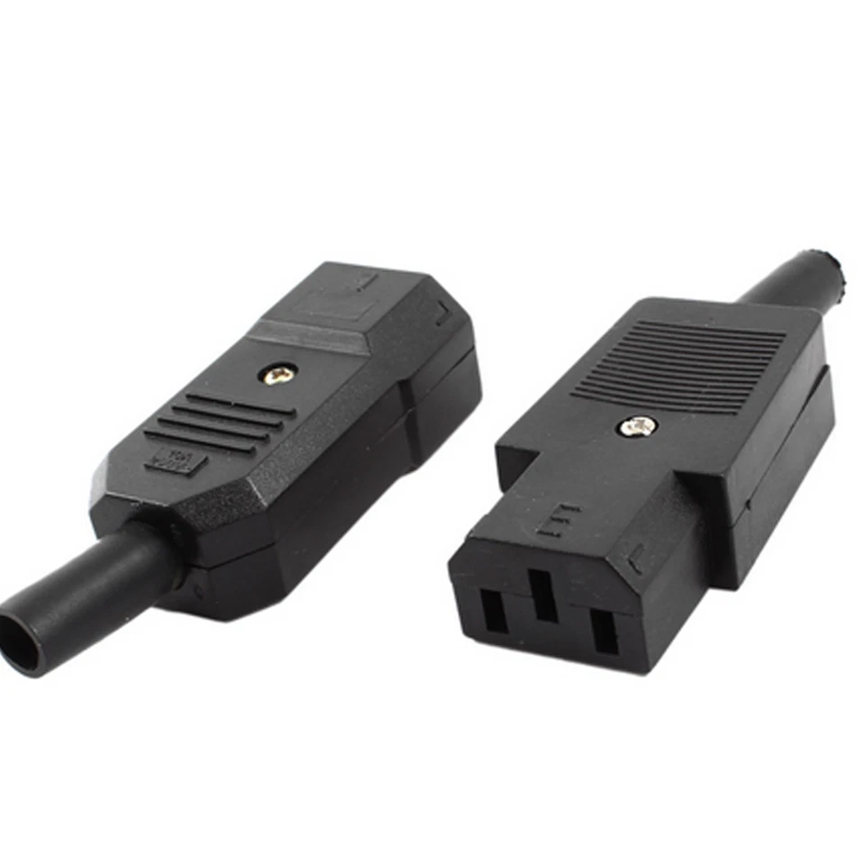 1 Sets AC 250V 10A IEC 320 C14 Male Plug to C13 Female Socket Power Connector - Image 3 of 3
