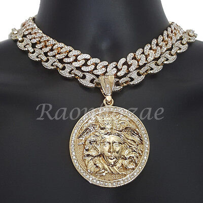 iced out medusa pendant