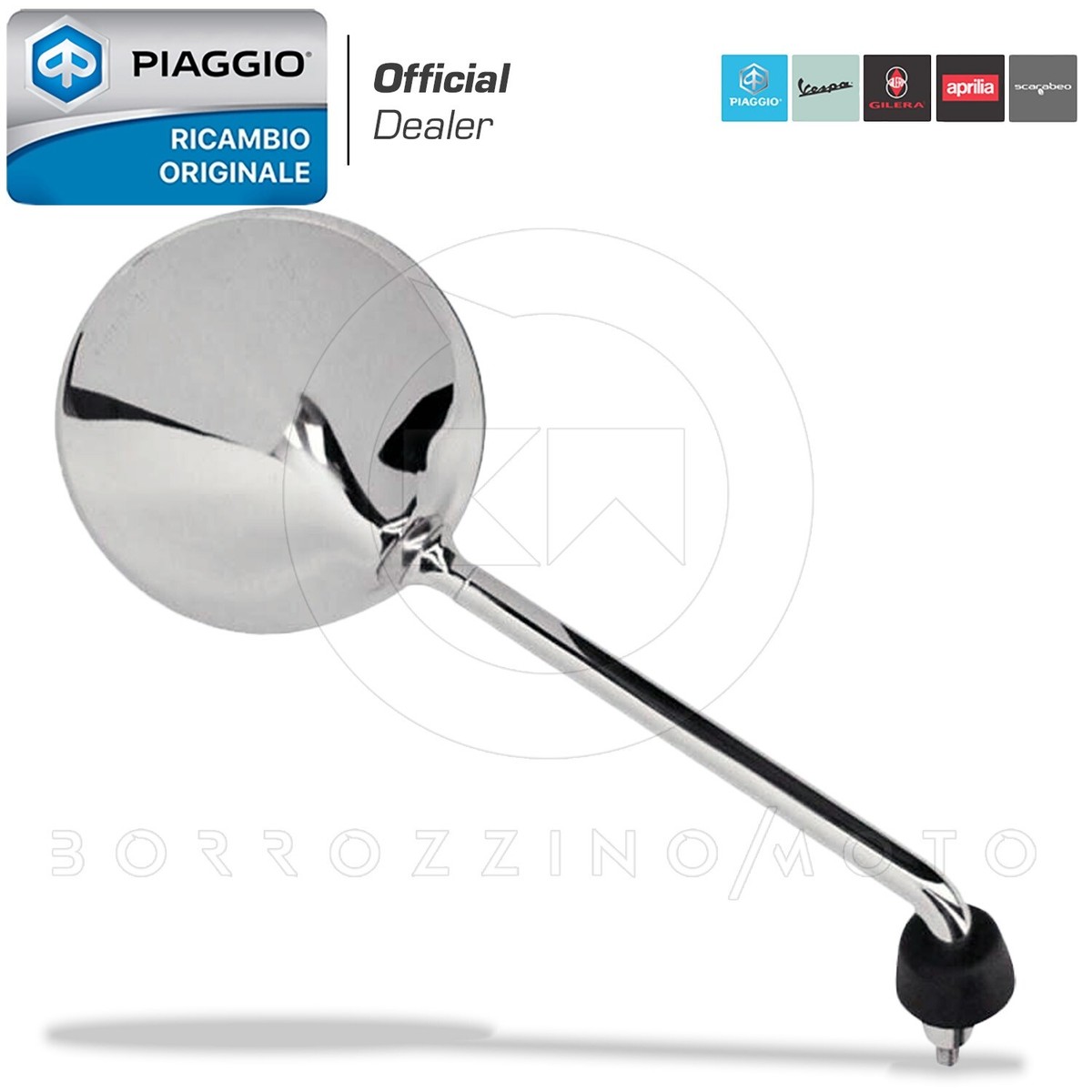 Specchietto Retrovisore Destro Per Aprilia Habana E Mojito 50/125 – Replica Cromata Con Filetto M10