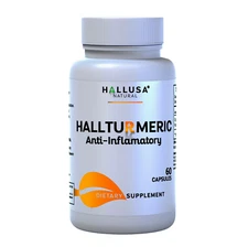 Hallturmeric 500 mg Organic Turmeric Capsules Joint Support Supplement - 60 Caps