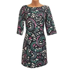 Banana Republic Multicolored 3/4 Sleeve Patterned Shift Dress