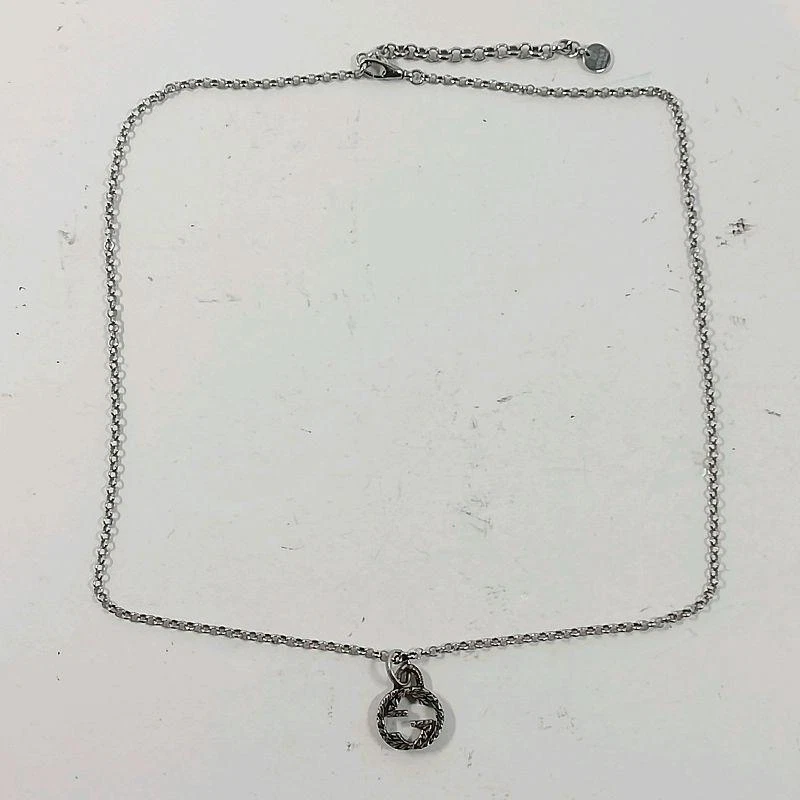 Collier GUCCI authentique GG imbriqué G Ag925 W1,3 cm x H1,2 cm bijoux 