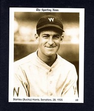 #68 STANLEY BUCKY HARRIS, 1925 Senators HOF ~ THE SPORTING NEWS 1981 Conlon 4x5