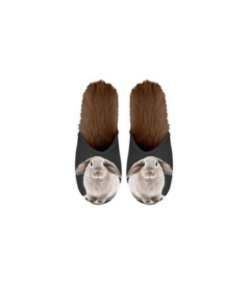Chaussons Adulte Tête De Lapin - Fausse Fourrure - Pointure 38 (convient 39-42) - Multicolore - Neuf