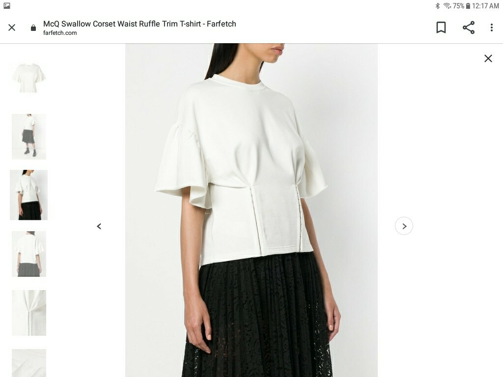 トップス McQ ALEXANDER MCQUEEN frill shirts Women's Ruffled Cotton Shirt in White | Alexander McQueen US