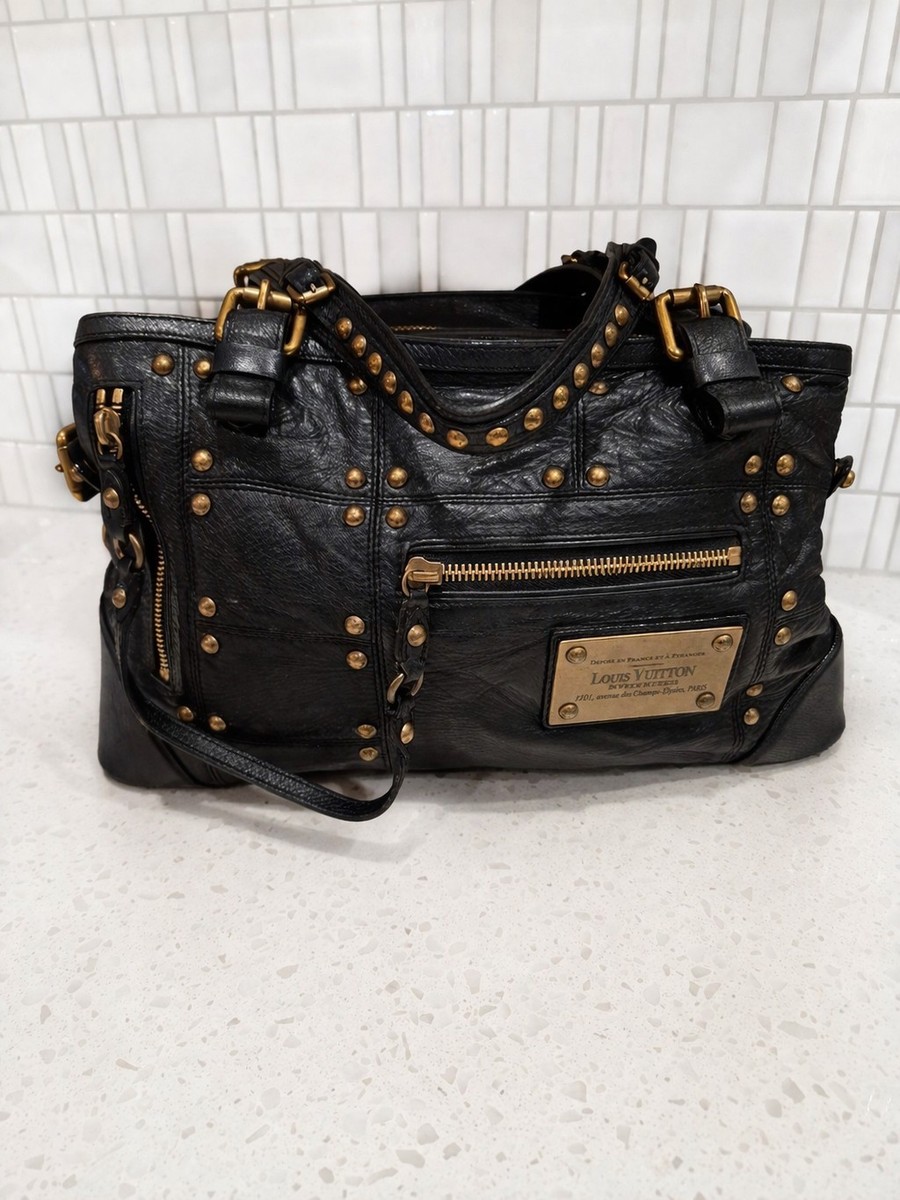 LOUIS VUITTON Blk Lambskin Inventeur Purse Riveting Marc Jacobs 