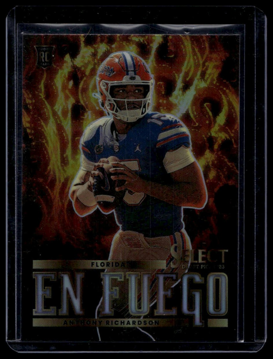 2023 Panini Select Draft Picks #EF-AR Anthony Richardson En Fuego Silver Prizm