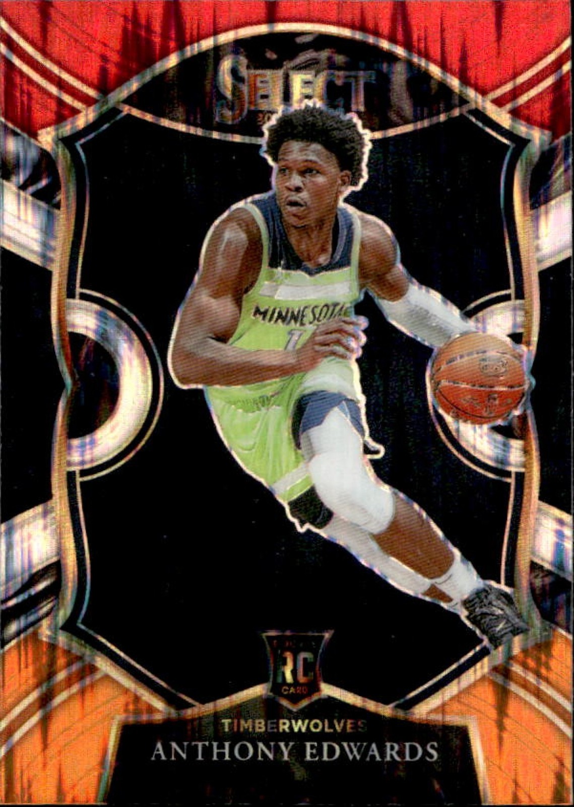 2020-21 Select Anthony Edwards RC Red White Orange Flash Concourse #61