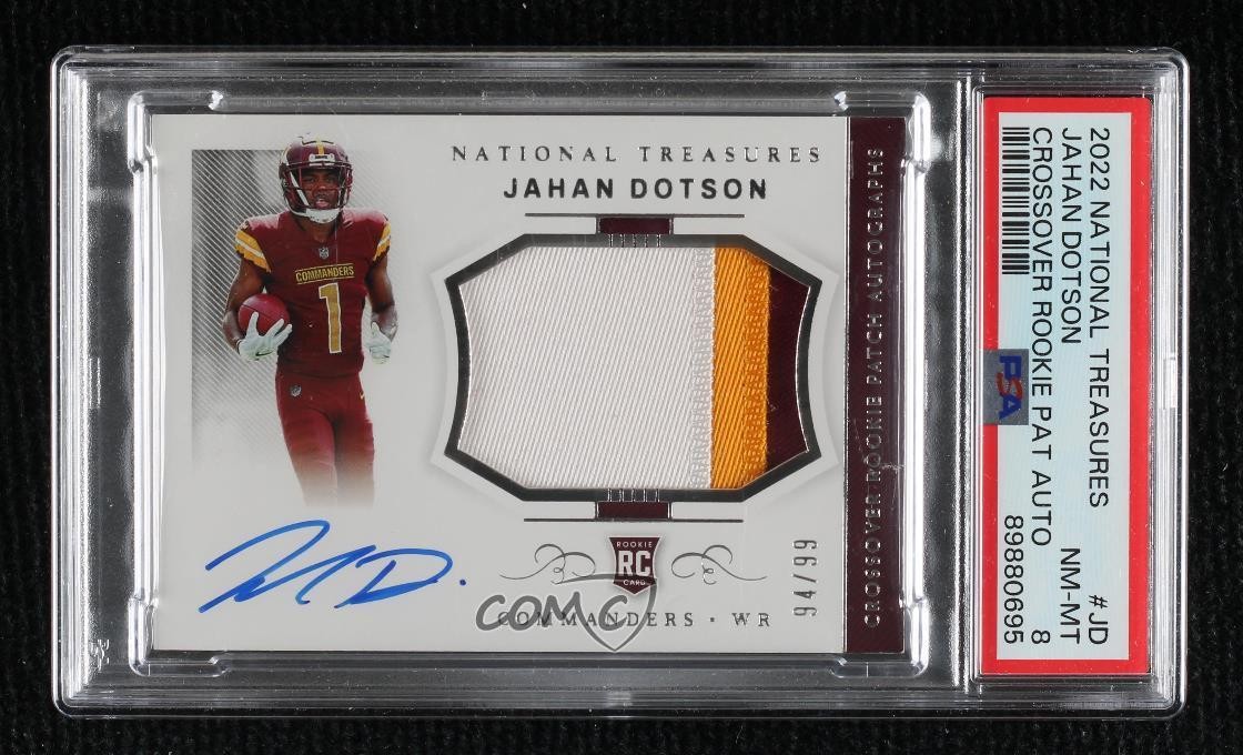 Jahan Dotson Panini National Treasures Crossover Rookie Patch Autograph #JD Base