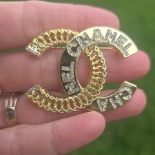 Chanel Coco Chanel CC Vintage Brooch Pin Gold...