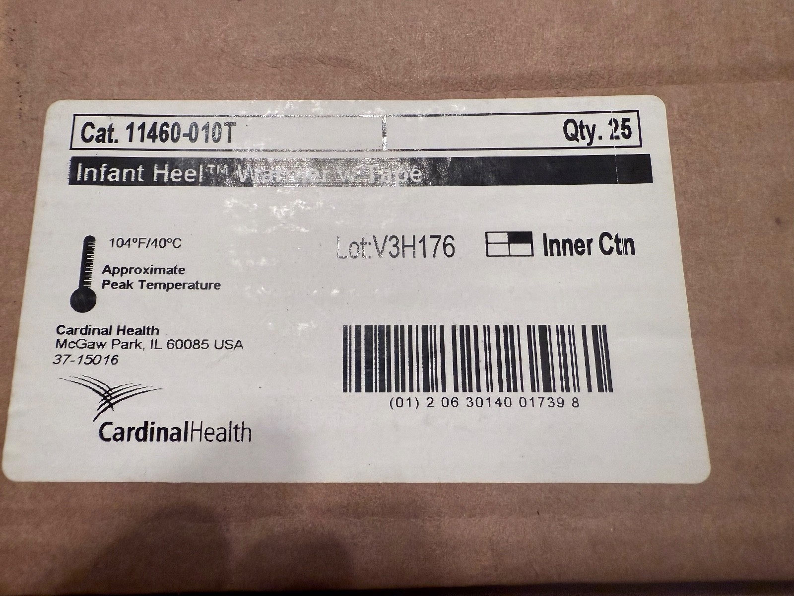 120 pcs Cardinal Health 4 x 4" Instant Infant Heel Warmers 11460-010T - New