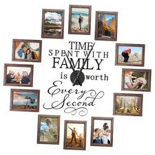 3D Large Family Picture Frames Collage Wall Decor, Picture 5 x 7 Inch Brown