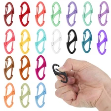 20 Pack 1.6 Inch Dual Opening S Carabiners Clips Keychain Spring Snap Hooks