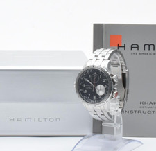 【w/Box,Paper】Hamilton Khaki Aviation ETO H776120 Chronograph Black Dial Men's