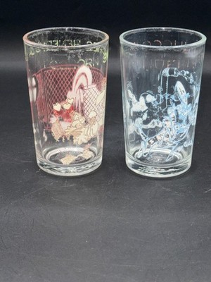 Vintage Looney Tunes Swatches Collectible Drinking Glass Set Of 2 1990s Characte
