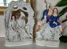 2 x antike viktorianische Staffordshire Flatb...