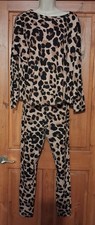 New Look Ladies Leopard Print Legging Pyjamas - Size 10