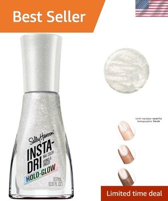 Ultra-Fast Drying Holo-Glow Nail Polish - Shimmery Grey 101, 0.31 Fl Oz Bottle