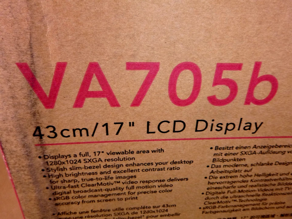 VA705B ViewSonic 17" LED Monitor Response Time 5ms D-Sub Res 1280 x 1024 - Image 2 of 4