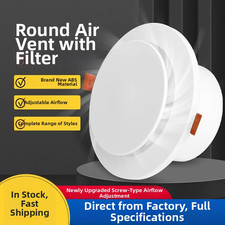 Disc air outlet with filter for clean air ventilation in bathrooms kitchens