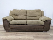 SOFA 3 Seater Mocha Fabric 2 Tone Brown Removable Zip-On Cushions FREE DELIVERY