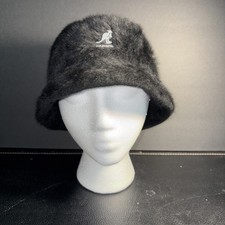 Vintage Kangol Furgora Bin Fluffy angora Hat Medium Women  s Black Panama-Cloche