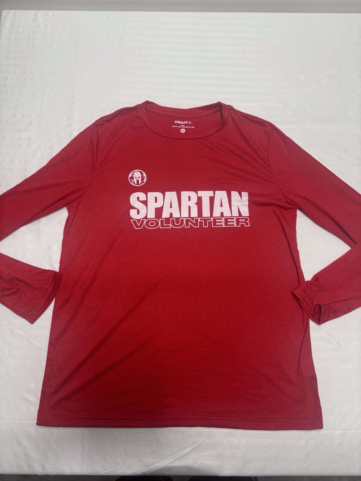 Unisex Spartan Race Volunteer Tee Shirt Red Long Sleeve Craft Brand Sz Medium M