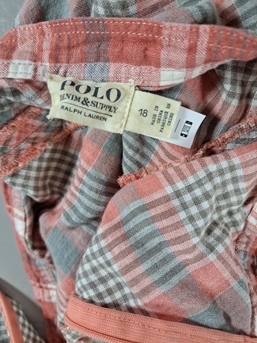 Polo Denim & Supply Godet gonna midi donna folle gonna a quadri Ralph Lauren taglia 18 - Foto 3 di 7