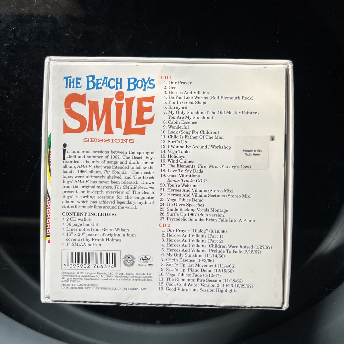 The Beach Boys Smile Sessions Two CD Box Set Complete With Pin And