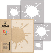 Painting Stencils Set for Kids, 5 Pcs Templates 3.5" to 13.4" Splash Smudge Spla