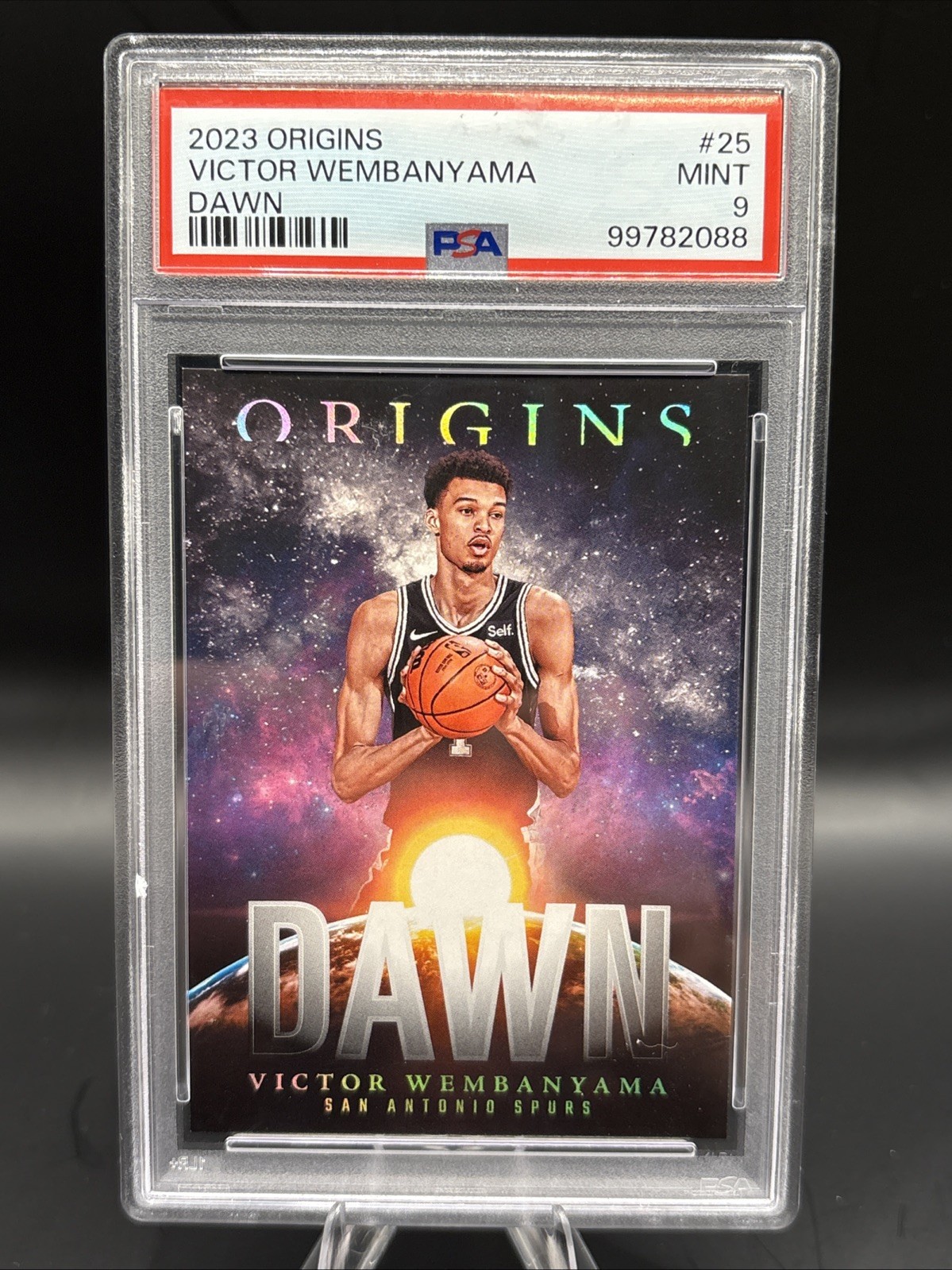 Victor Wembanyama 2023 Panini Origins #25 RC Rookie Dawn PSA 9 MINT Spurs SP