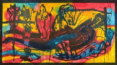 ALEJANDRO SANTIAGO Original Large Signed Woodcut Collagraph Print Proof Mexican