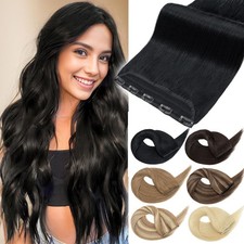 16"-24" Thick One Piece Clip In Remy Human Hair Extnsions 3/4 Full Head Balayage