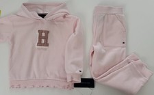 NWT, Girls Tommy Hilfiger Pink Hoodie  Jogger Fleece Set, Size 5