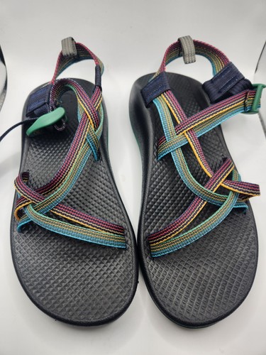 Chaco Kids Zx/1 Ecotread Strappy Sandals Teal Rainbow Girls Size 5