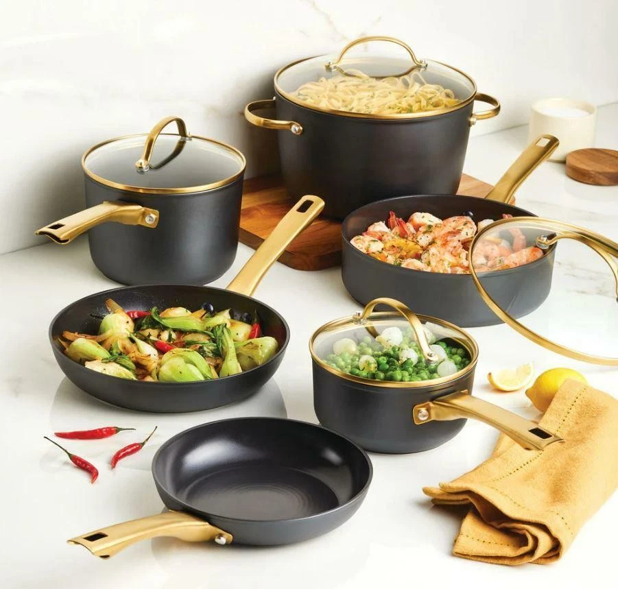 Conjunto de panelas e frigideiras antiaderentes duráveis de cerâmica por indução forjada 12 peças - Imagem 4 de 4